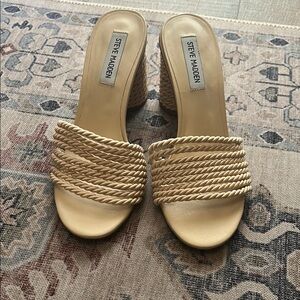 Steve Madden Tan Wedge Shoes with Elegant Design